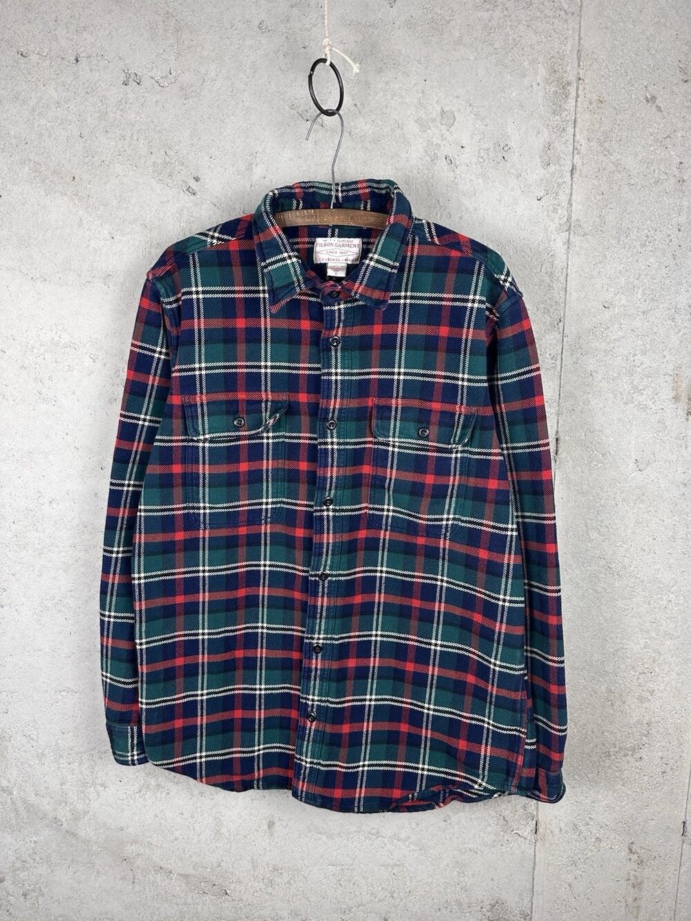 C.C. Filson Co Vintage Flannel Work Shirt Multicolored Cotton Rustic Shirt Large